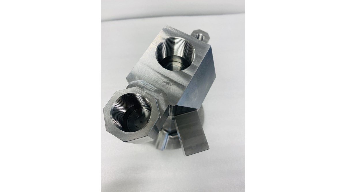 CNC-machined precision metal component, sample 1